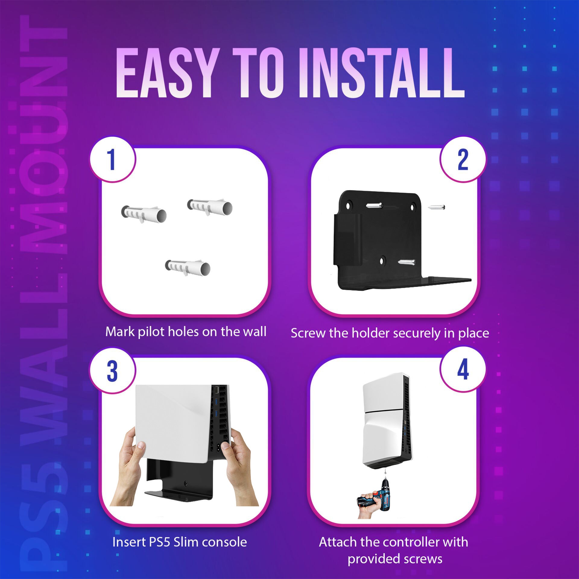 Game Console Aluminum Alloy Metal Bracket Wall Storage